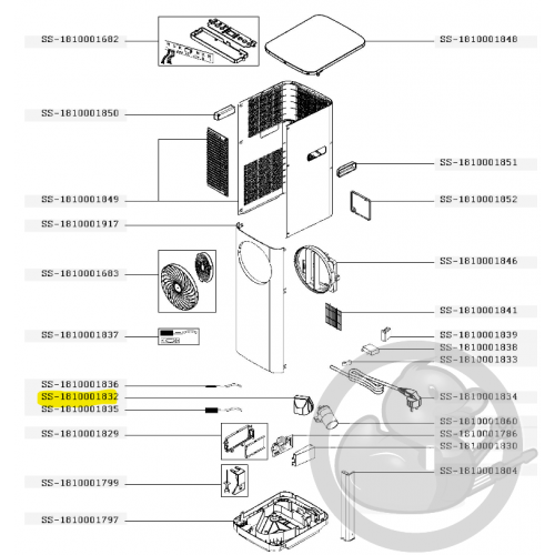 Cache condensateur climatiseur turbo cool Rowenta SS-1810001832