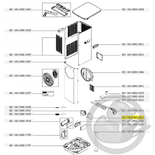 Condensateur compresseur 2300W climatiseur turbo cool Rowenta SS-1810001831