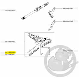 Brossette électro-brosse aspirateur à main Xforce flex Rowenta SS-2230002459