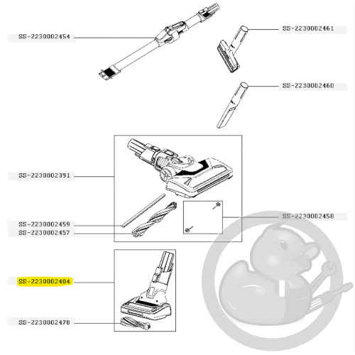 Electro-brosse étroite grise aspirateur à main Xforce flex Rowenta SS-2230002404