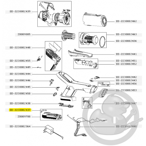 Bouton verrou batterie aspirateur à main Xforce flex Rowenta SS-2230002437