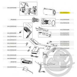 Bac séparateur rouge aspirateur à main Xforce flex Rowenta SS-2230002471