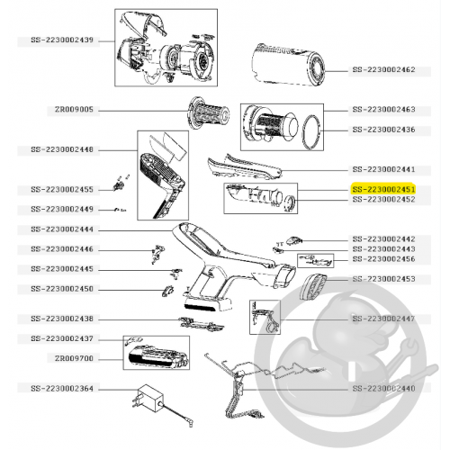 Tube air + joint aspirateur à main Xforce flex Rowenta SS-2230002451