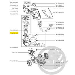 Bloc moteur complet aspirateur sans sac Rowenta RS-2230001315