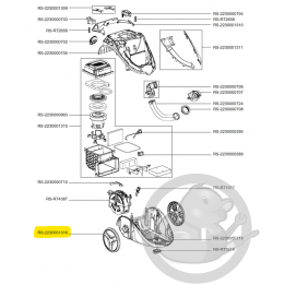 Roue noire aspirateur sans sac Rowenta RS-2230001316