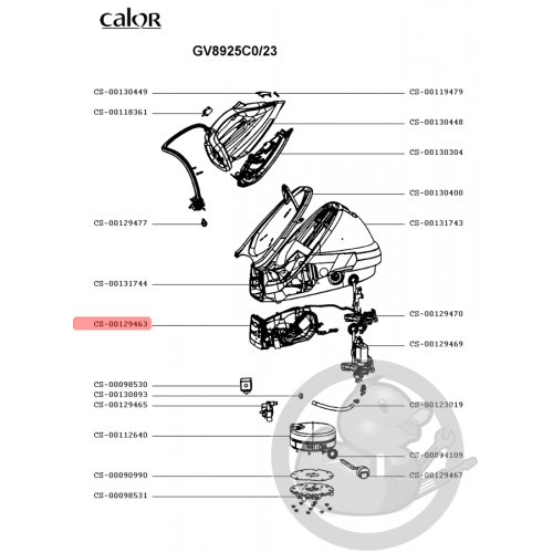 Boitier + carte centrale vapeur Calor CS-00129463