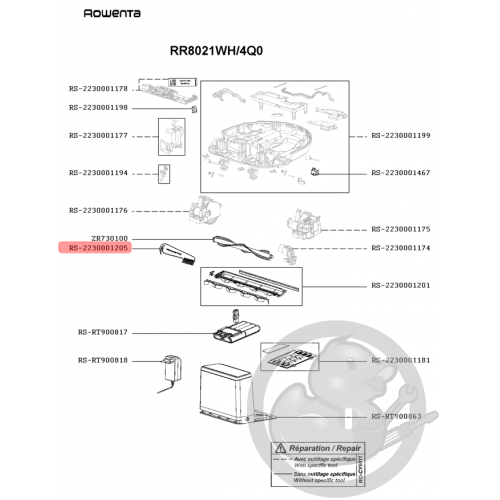 Brossette bleue aspirateur Rowenta Seb RS-2230001205