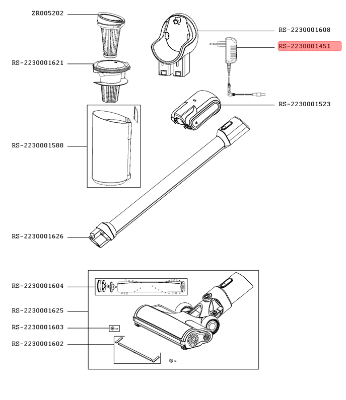 Chargeur pour aspirateurs balai X-PERT 160, X-PERT 3.60, X-PERT 360  Moulinex - Rowenta RS-2230001451 - Cdiscount Electroménager