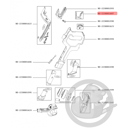 Carte électronique/ interrupteur aspirateur X-pert Rowenta RS-2230001607