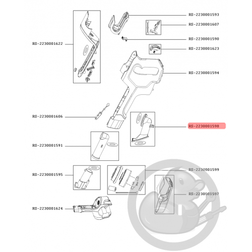 Tube/Air moteur + joint aspirateur X-pert Rowenta RS-2230001598