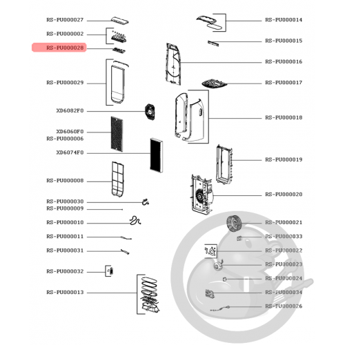 Carte électronique / commande purificateur d'air Rowenta RS-PU000028