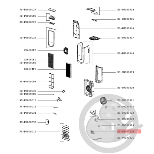 Carte électronique purificateur d'air Rowenta RS-PU000034