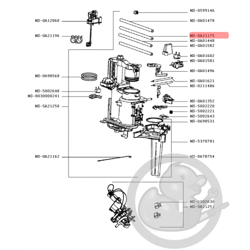 Tuyau 350mm tresse machine expresso Krups MS-0A21175